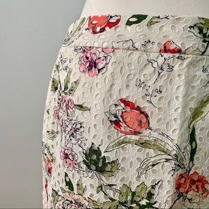 Ann Taylor Floral Eyelet Skirt
